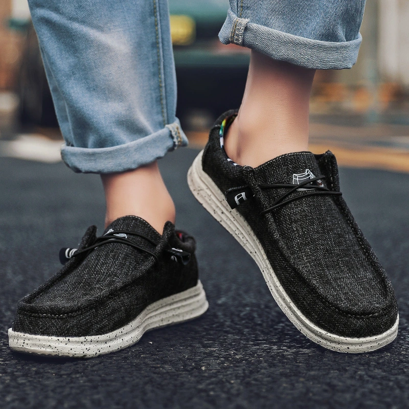 New Arrival Men's Denim Fabric Canvas Loafers Male Walking Shoes