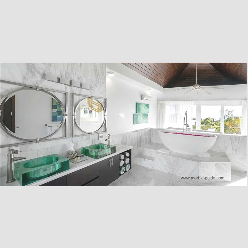 Badezimmer Renovieren Volakas White Marmor Stein Fliesen für Treppen Badezimmer Waschbecken/Kosmetikboden