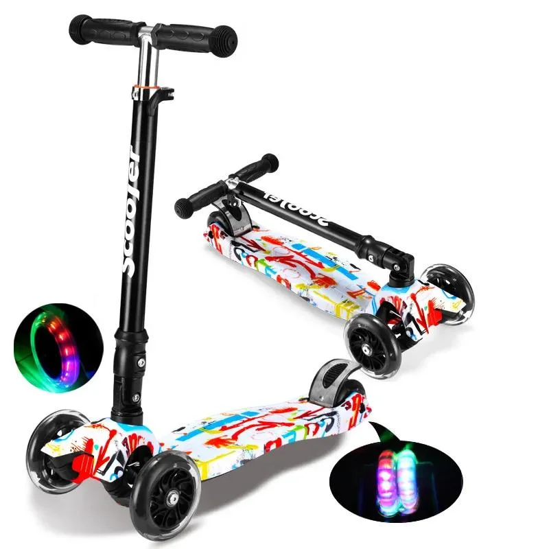 Niños Kick pie Scooter 3 PU rueda bebé juguetes al aire libre Scooter de bicicleta para la venta