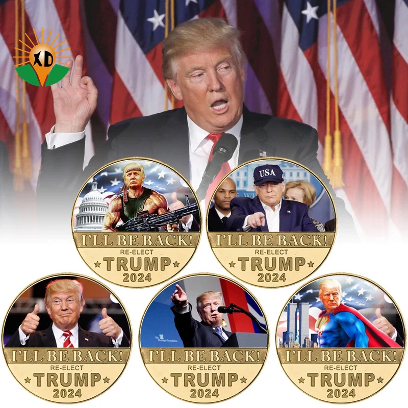 High quality/High cost performance  Custom American Eagle Auction Donald Trump Silver Gold Metal Challenge Souvenir Coin