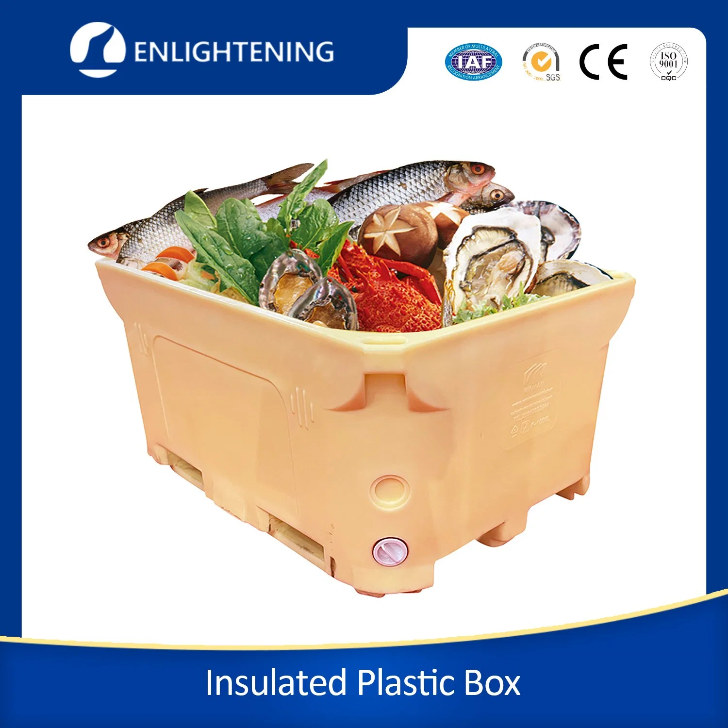 Dry Ice Freezer Adiabatic Cooling Insulated Fish Container Used for Food Transportation