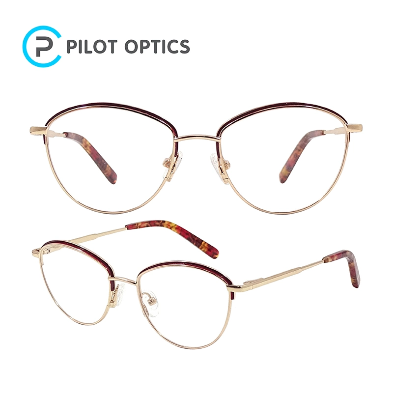 2023 Brand Design Cat Eye Metal Woman Optical Frames