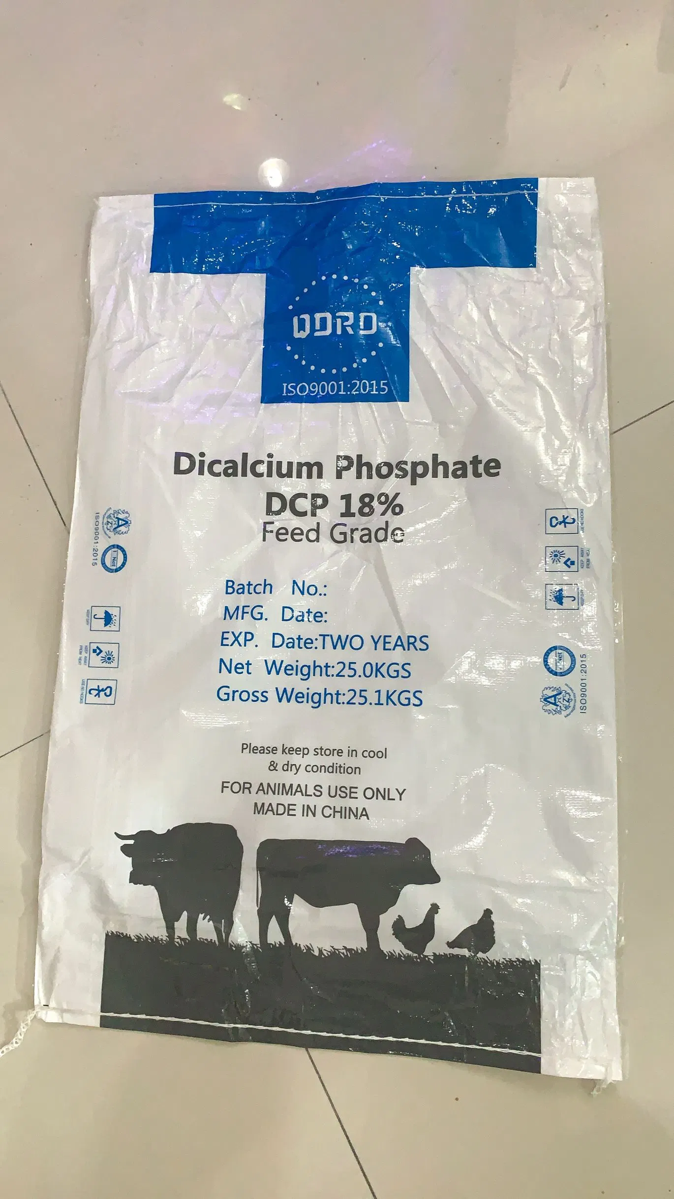 CAS No 7789-77-7 de la poudre de grade d'alimentation du phosphate dicalcique DCP18 % de la fabrication de haute qualité en usine en Chine