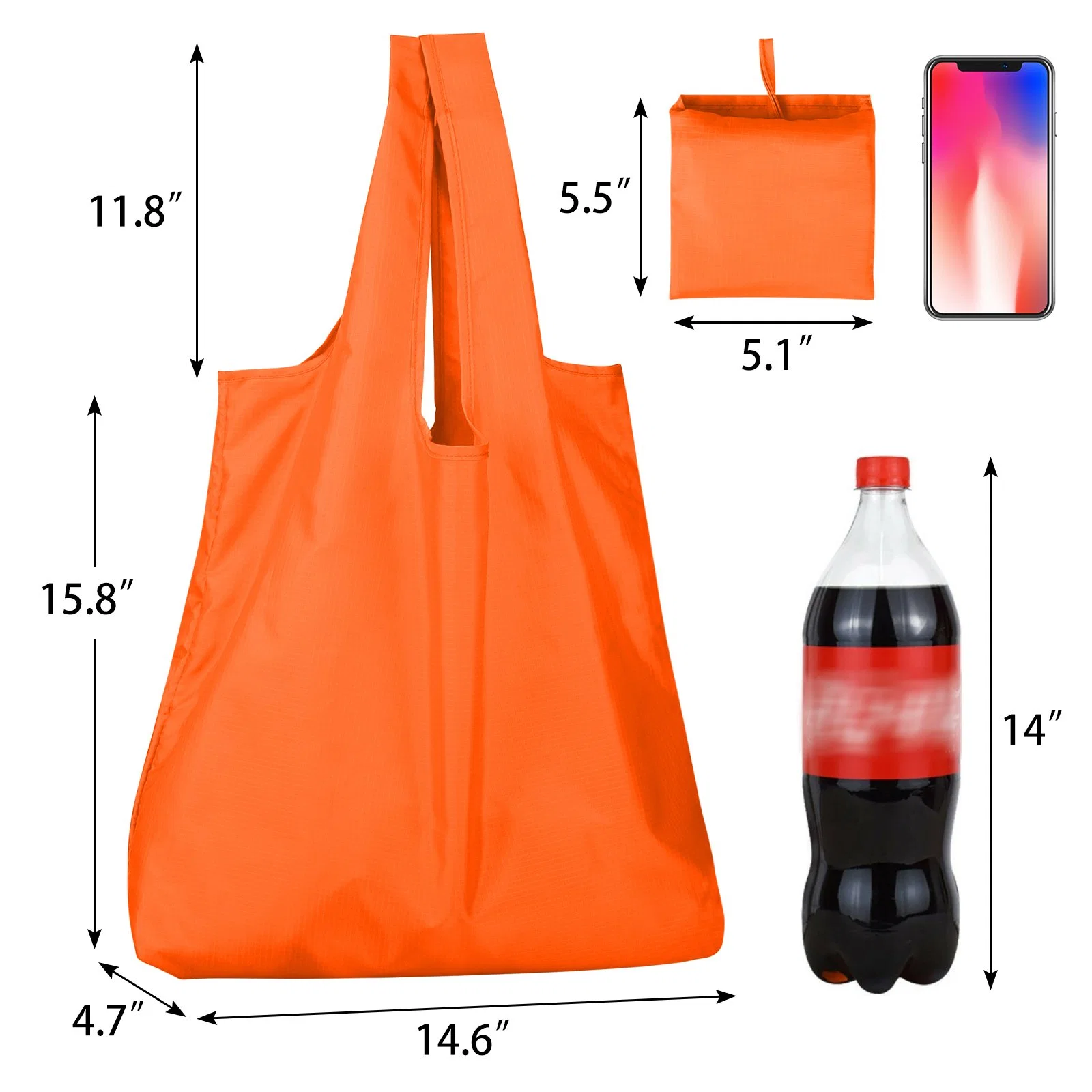 Reusable Grocery Bags Large Washable Shopping Bags Foldable Environment-Friendly Nylon Heavy-Duty Pocket Handbags