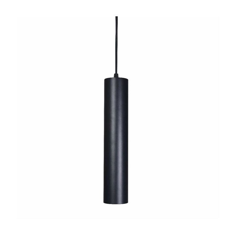 Modern Kitchen Cylindrical Black Ceiling Lamps Chandeliers Long Tube Pendant Lights