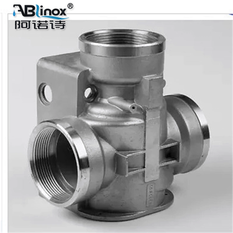 CNC Machine Part Stainless Steel Investment Casting Ball Valve 3-Way Flange Compact