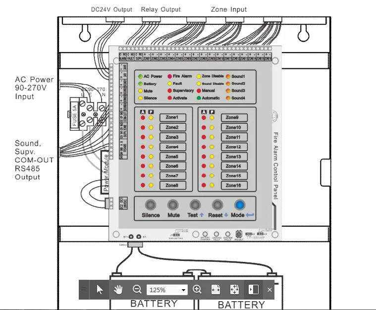 Alarma de incendios convencionales, conectar el cable del panel de control con sensor de alarma de incendios