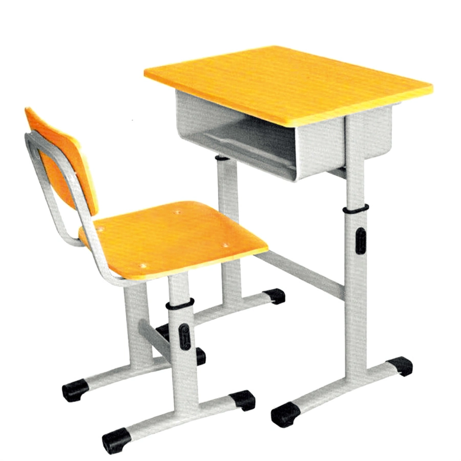 Irregular Table Top Plastic Metal School Classroom Desk with Chair for Student