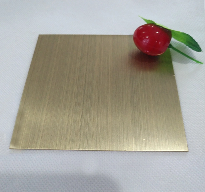 201 304 316 Titanium Golden Hairline Finish Stainless Steel Sheet