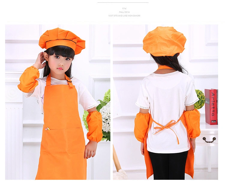 Chinese Factory Custom Make Kids or Women Waterproof Chef Cooking Kitchen Promotion Gift Fashion Apron Set Printing Kitchen Workwear