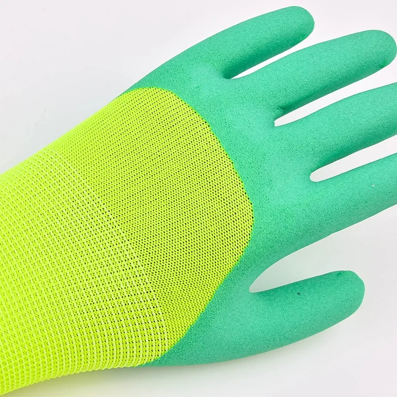 Precio Mayorista/Proveedor 13 Gauges Guantes de látex transpirables de seguridad de poliéster Seguridad en el trabajo