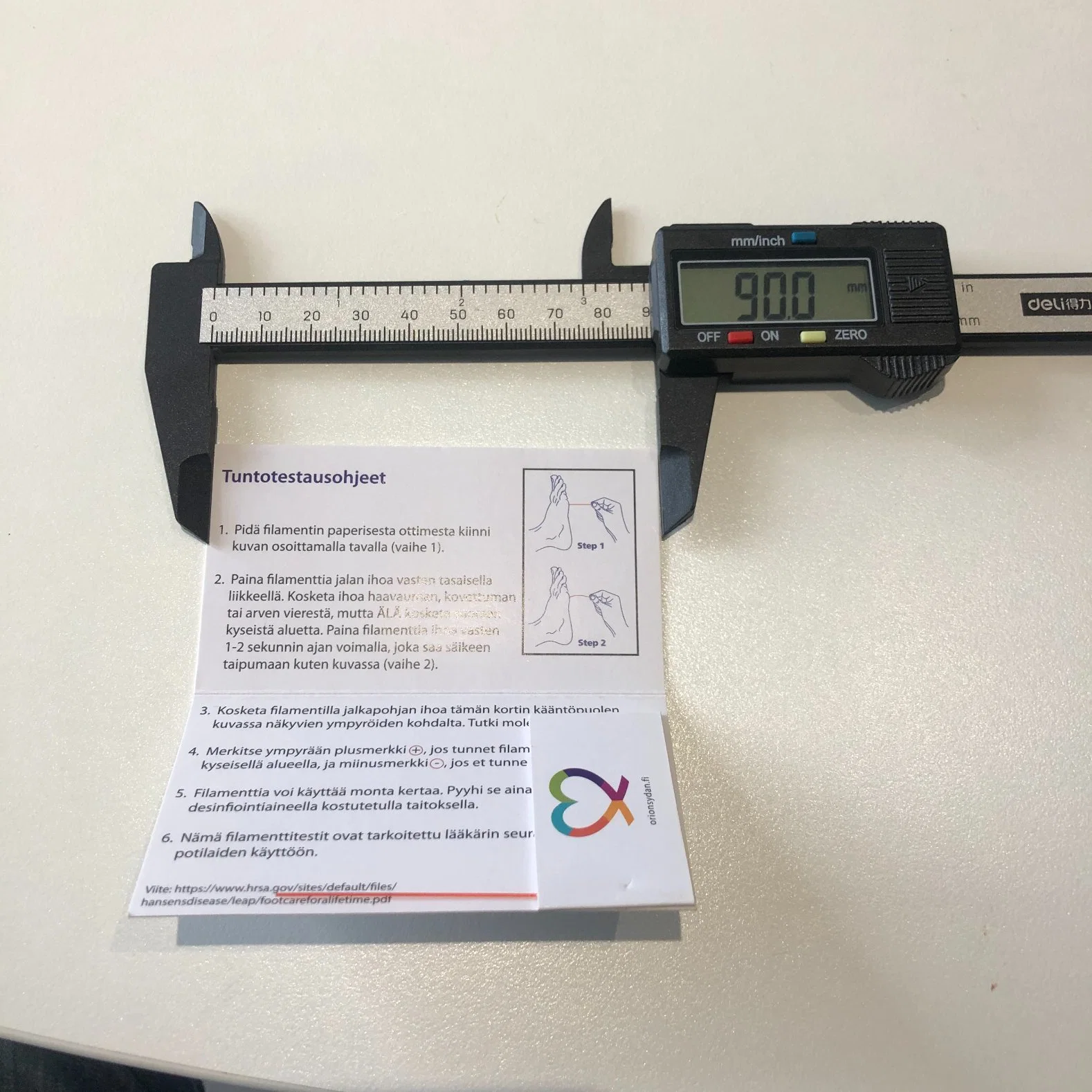 10 gramos de un tipo de tarjeta con la instrucción desechables, pie diabético monofilamento de prueba de tamizaje