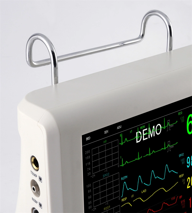 China ECG, SpO2, PR, PNI, Temp, Resp Hospital Medical UCI pequeño quirúrgico Monitor de paciente de 8 pulgadas