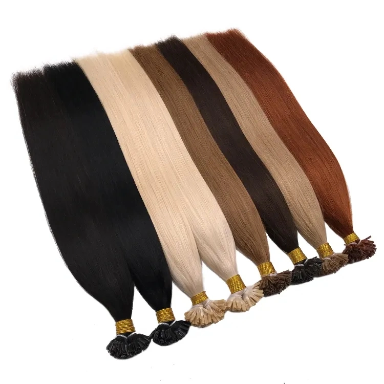 100% Remy Human Keratin Straight Human Hair Extensions Raw U Pointe