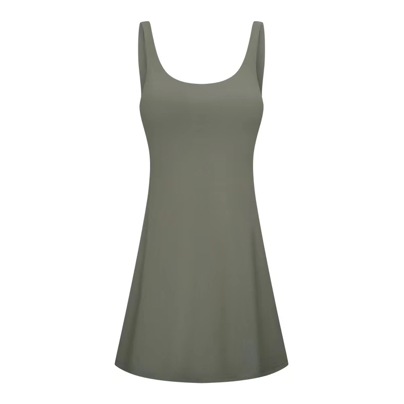 Custom Breathable Elastic Solid 2 in 1 Side Pocket Golf Dress Women Short Tennis Skirt