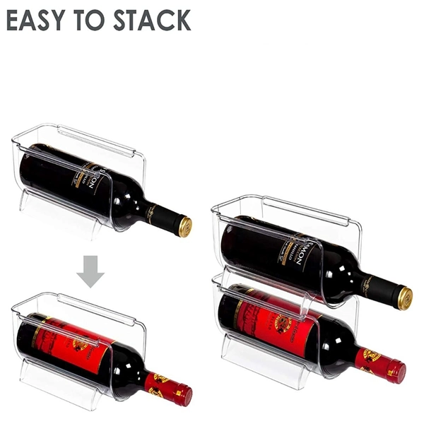 Refrigerador da água do vinho suporte para garrafa de vinho de plástico em porta-paletes Organizer para armário de cozinha