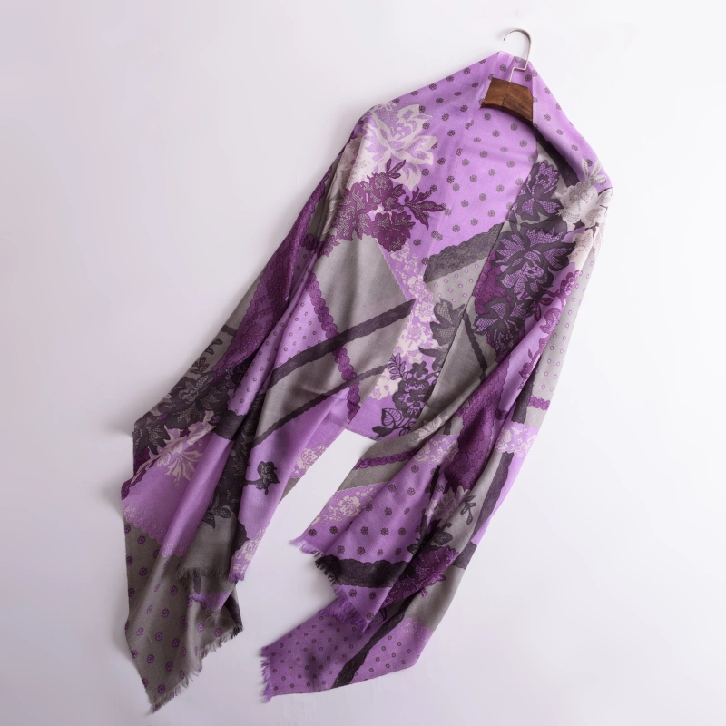 New Pasily Printing Soft Merino Wool Shawls for Lady