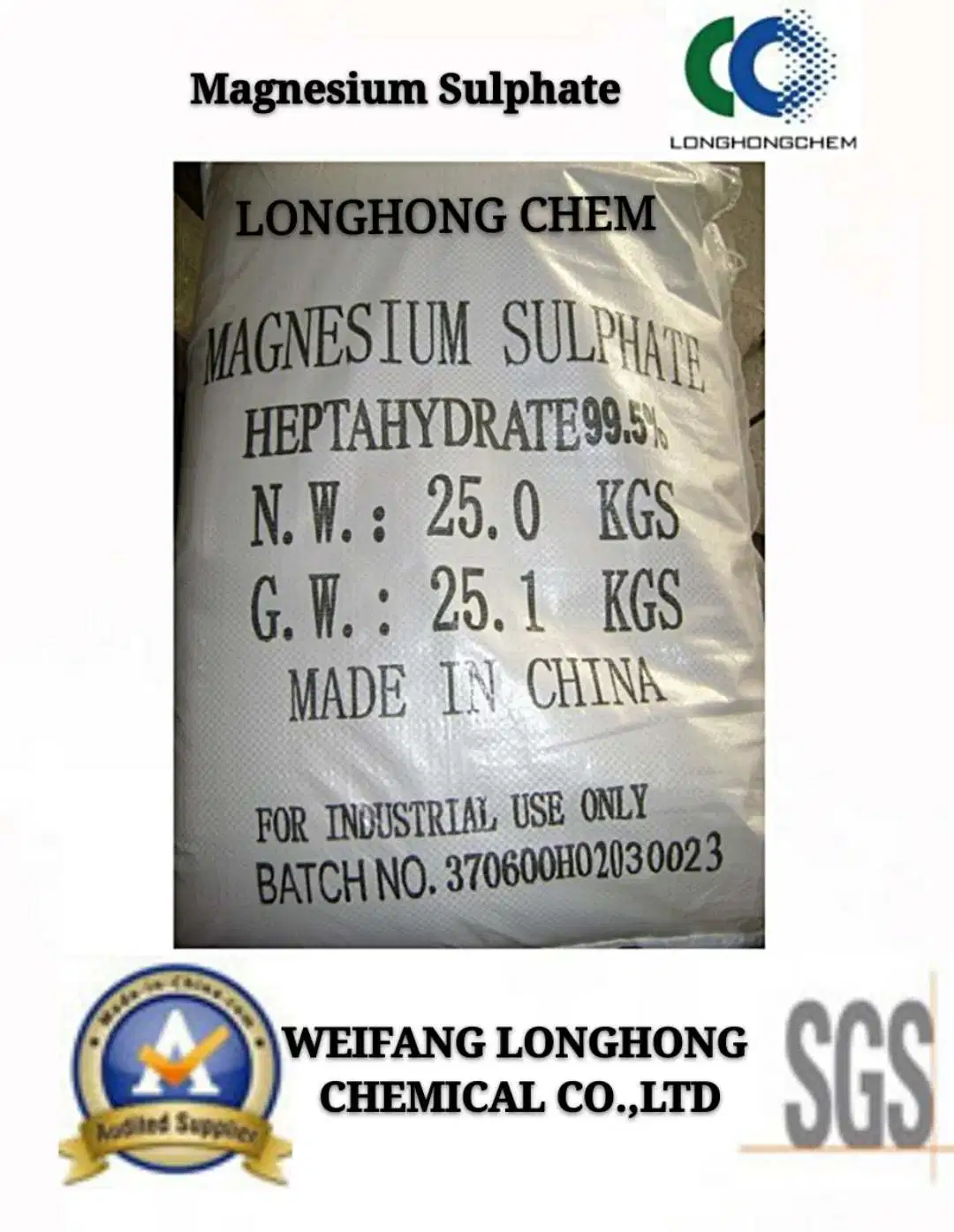 CAS-Nr.: 10034-99-8 konkurrenzfähiger Preis Magnesiumsulfat Heptahydrat für Dünger verwendet