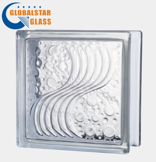 Best Quality Cloudy Clear 190X190X80mm Glass Brick/Glass Block/Glass Brick with Hole for Decoration