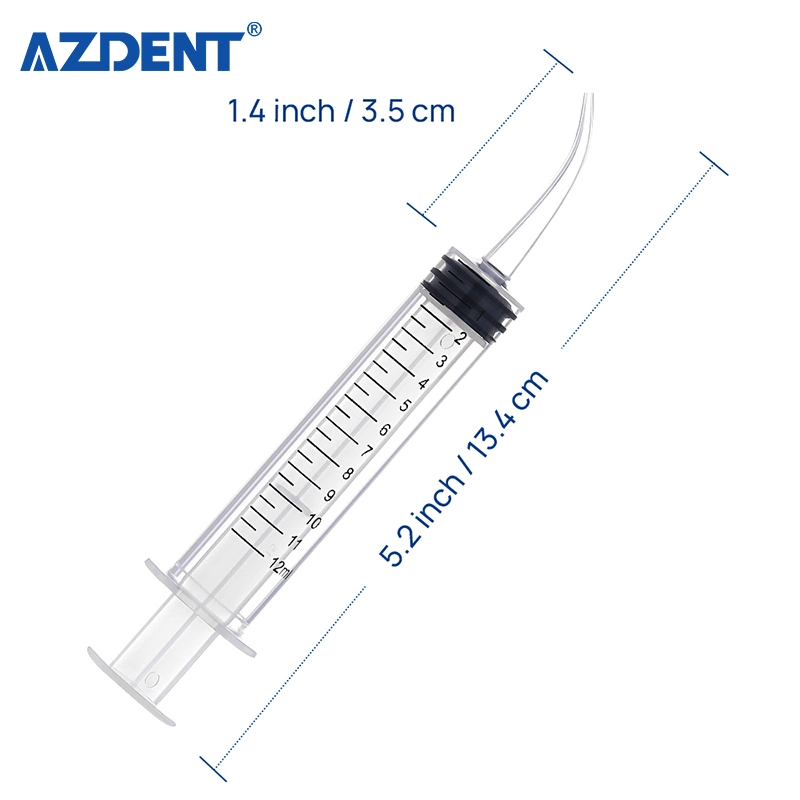 50 PCS/Box Medical Disposable Irrigation Utility Syringes Curved 12ml-Large/Small Diameter