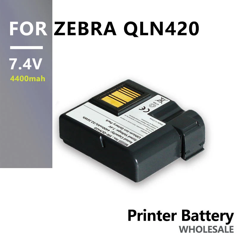 Qln420 iones de litio de 7,4 V 4400mAh Batería de repuesto para Zebra Qln420 Zq630 Impresora Impresora de etiquetas portátil batería