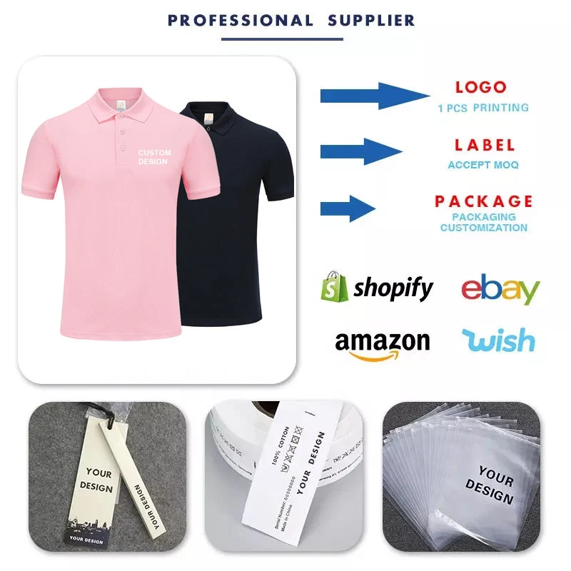 Polos personalizados con bordado al por mayor, polo de golf 100 Cotton T Shirt, polo liso para hombre