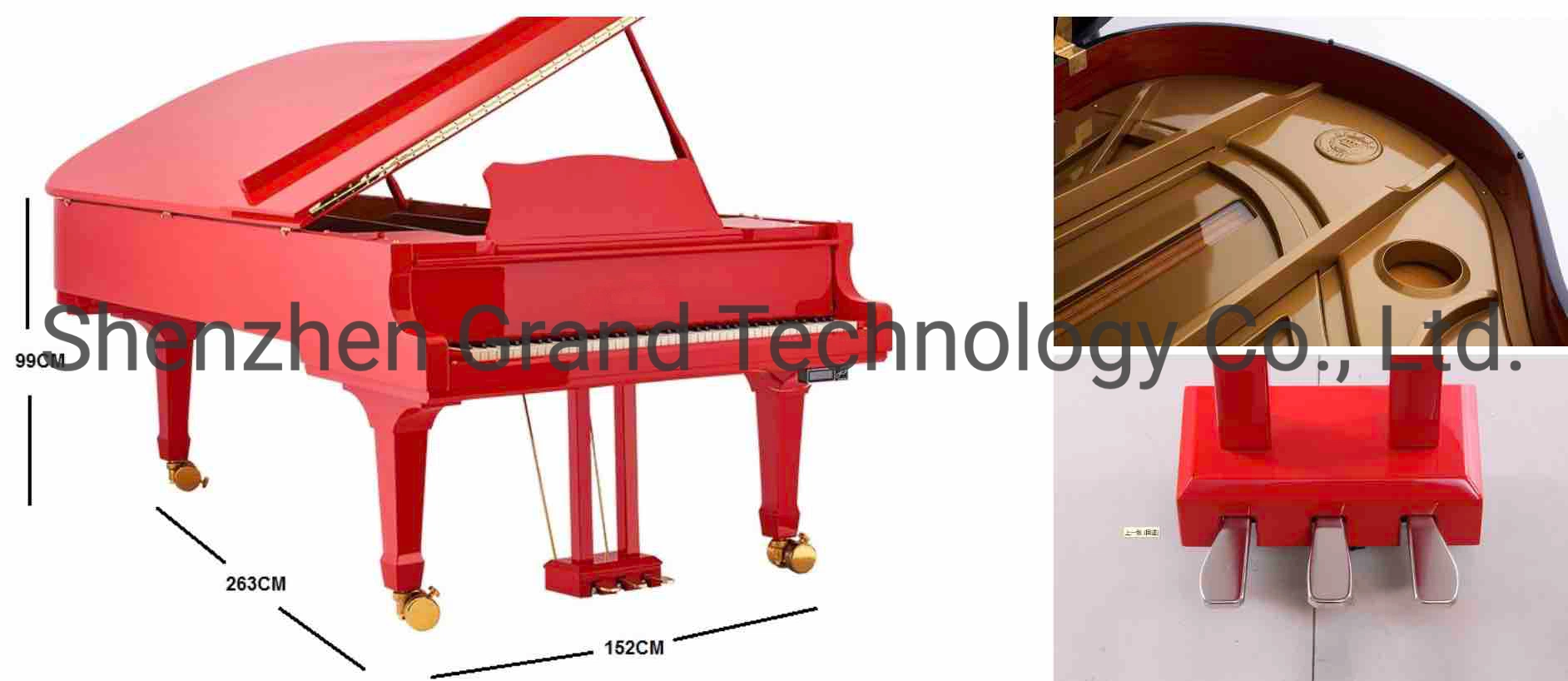 Custom Premium Digital Grand Piano 268mm with Self Playing System Accept Piano Customization