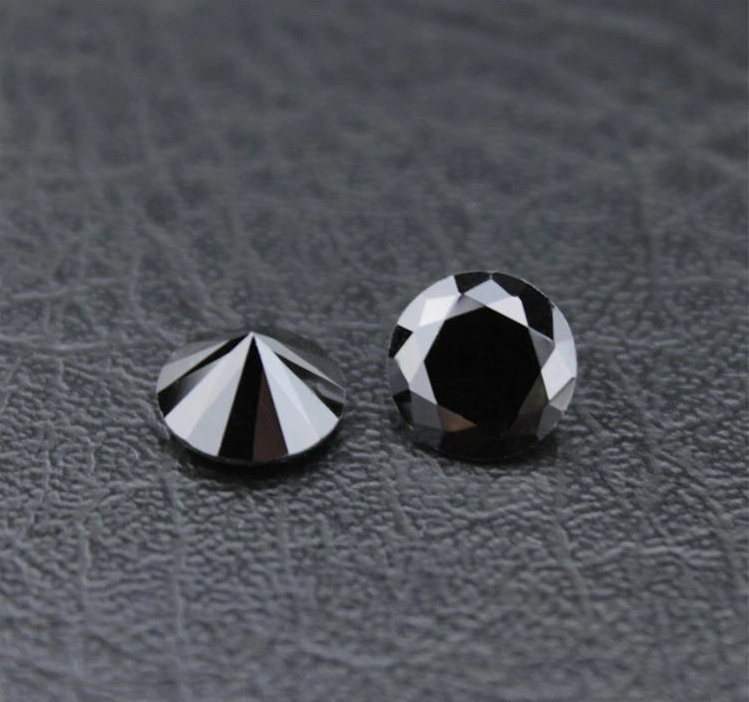 Qianjian Jewelry Round Shape Black Cubic Zirconia Loose CZ Gemstone