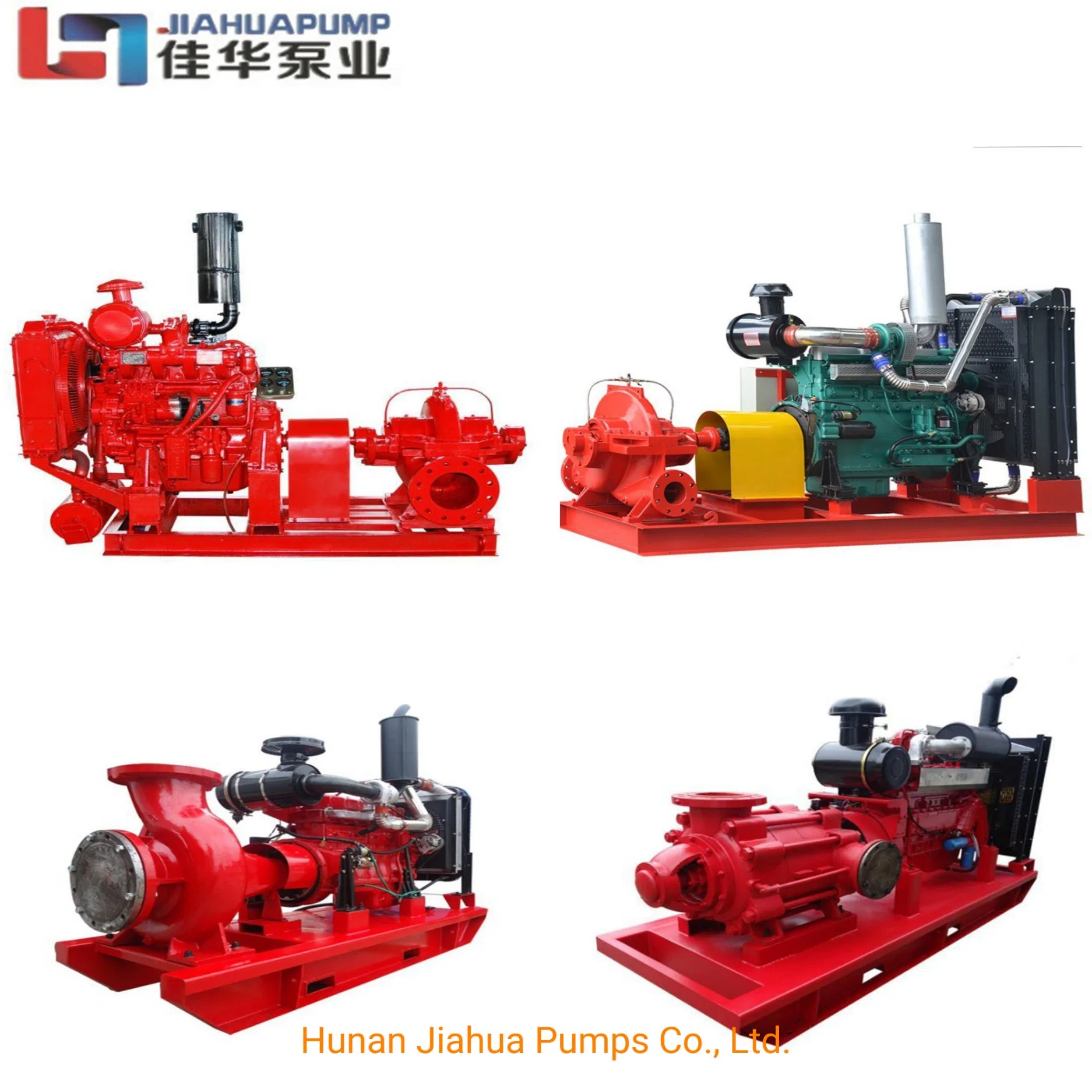 Jiahua Factory Horizontal Multistage Diesel Engine Centrifugal Water Pump/Sea Water High-Rise Water Supply Pump/Self-Priming Sewage Pump for Dewatering Flow