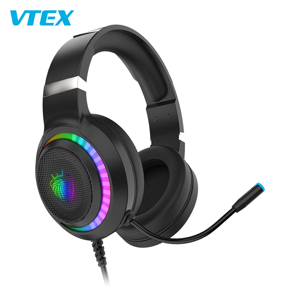 Novo computador USB Gamer auricular Cancelamento de ruído Studio RGB Lighting Auriculares para jogos