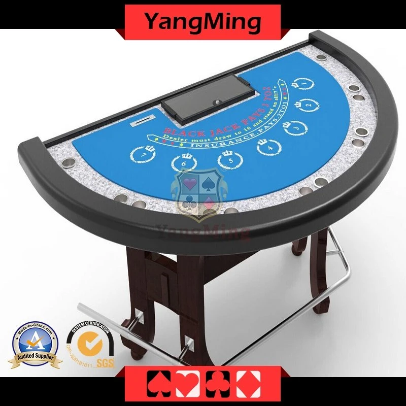 New Design Half Round Custom Blackjack Poker Table Manufacture Casino Table with Standard Gambling Table Ym-Bj03