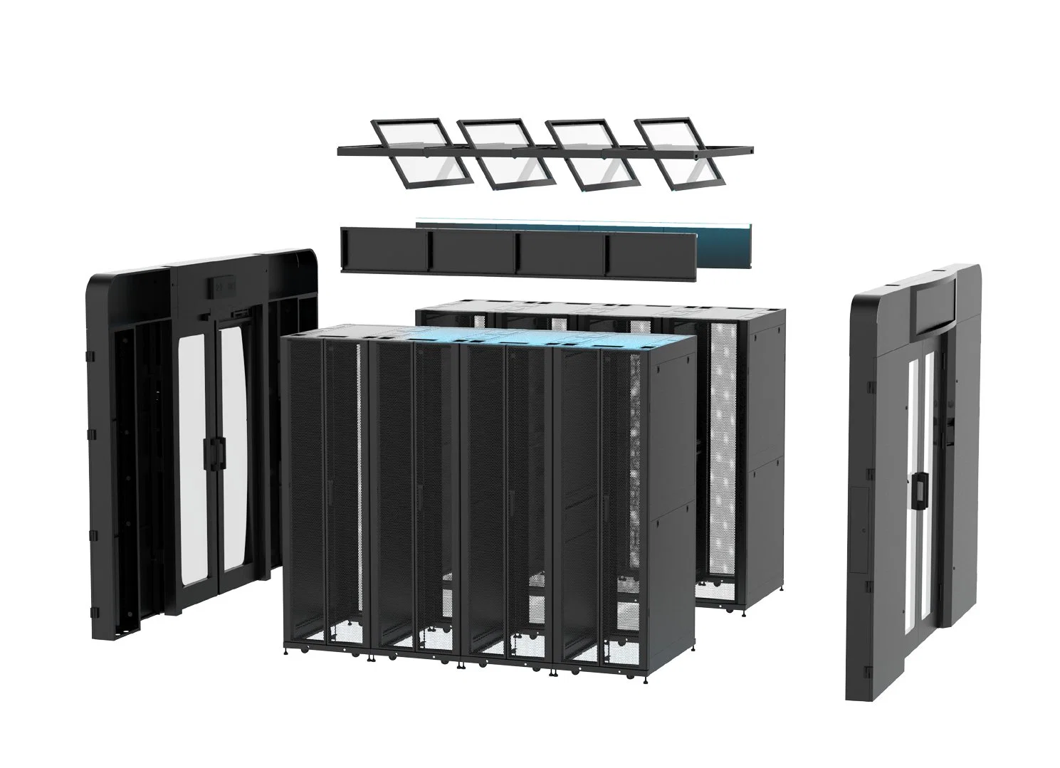 Data Center Cold Aisle Containment Solution for It Data Center Cooling System Server Cabinet