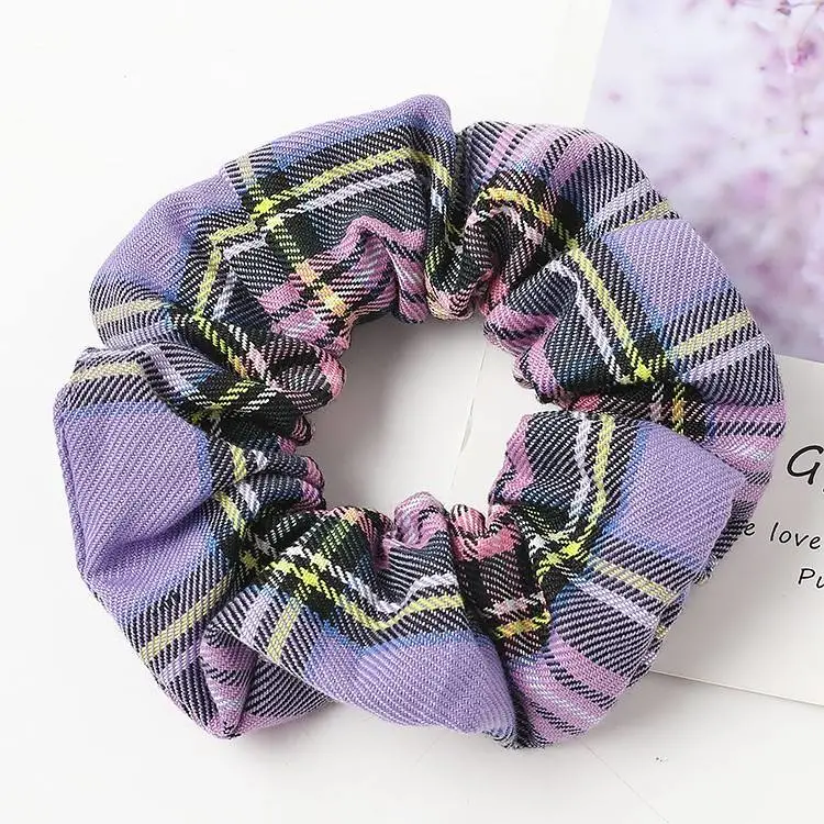 Estilo coreano Nuevo algodón de tipo gofre pliegue floral Cabello de intestino grueso Cinta de pelo Ring simple Elastic