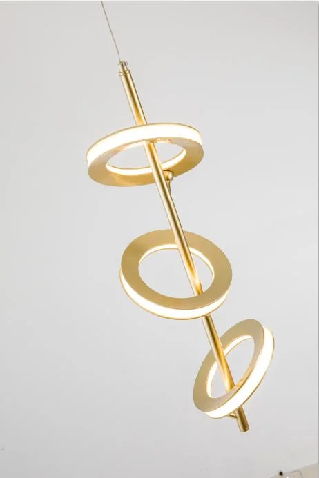 Masivel Lighting Factory Double Ring Modern Design pendentif à LED en métal+acrylique Lumière pour le café-bar du bureau de Restuarnt