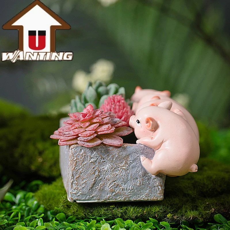 Hot Sale resina Piggy Bank Money Box decoración del hogar Regalo Estilo lindo