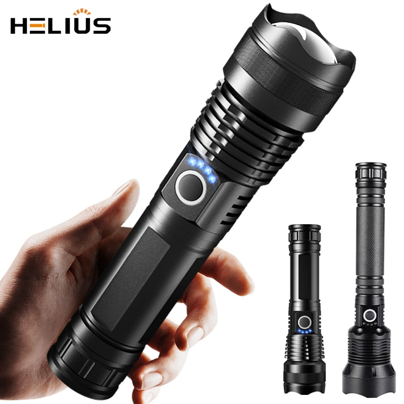 Linterna LED Helius Xhp50/70/White Laser Super Bright Tipo C recargable Zoomable Linterna táctica