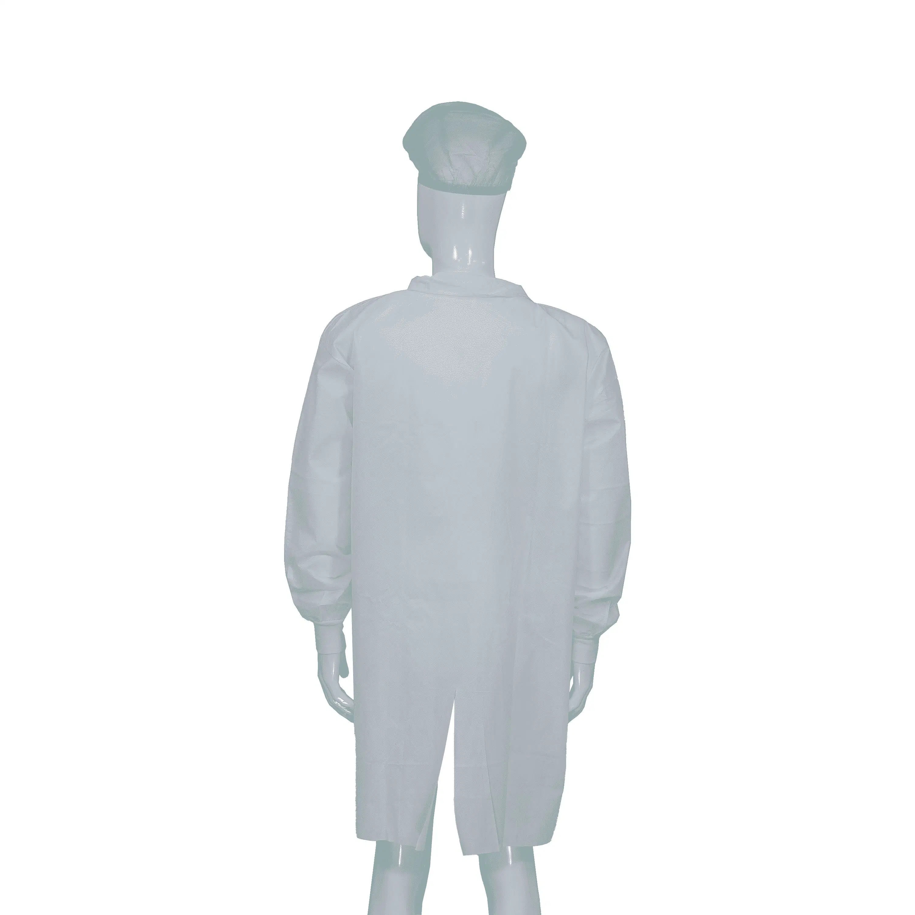 Protective and Fashion Single Use Lab Coat with Zip and Different Collar for Working and Daily Protection