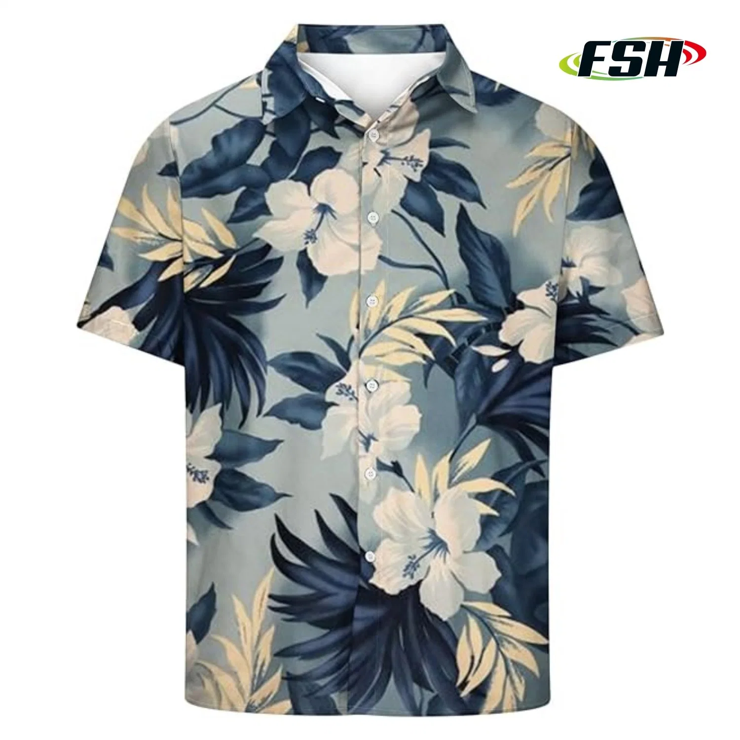 Floral Print Custom Cheap Price Fashion Summer Beach Shirts Vacation Polo