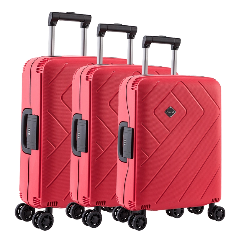 3pcs Lady Pink Gepäck-Sets, Hard Shell Light umweltfreundliche PP Koffer, Großhandel Einzelhandel codierte Trolley Lieferant