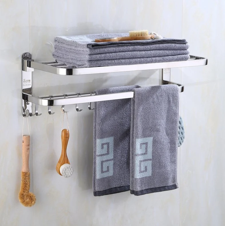 Accesorios de Baño Juego de Ducha Acero inoxidable Doble estante toallero Rack