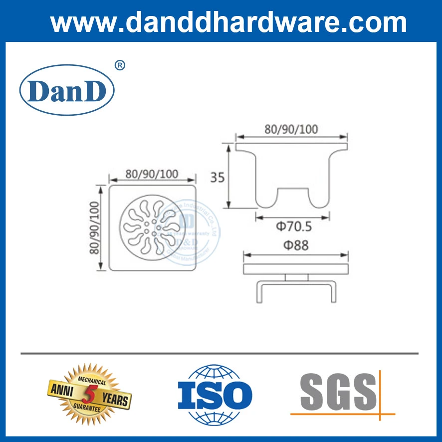 Hochwertige Edelstahl Dusche Bodenablauf für Badezimmer Hardware