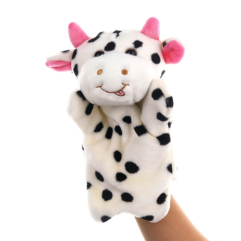 Nouveau jouet en peluche mignon de marionnette à main en forme d'animal de la forêt en gros pour cadeau d'enfants.