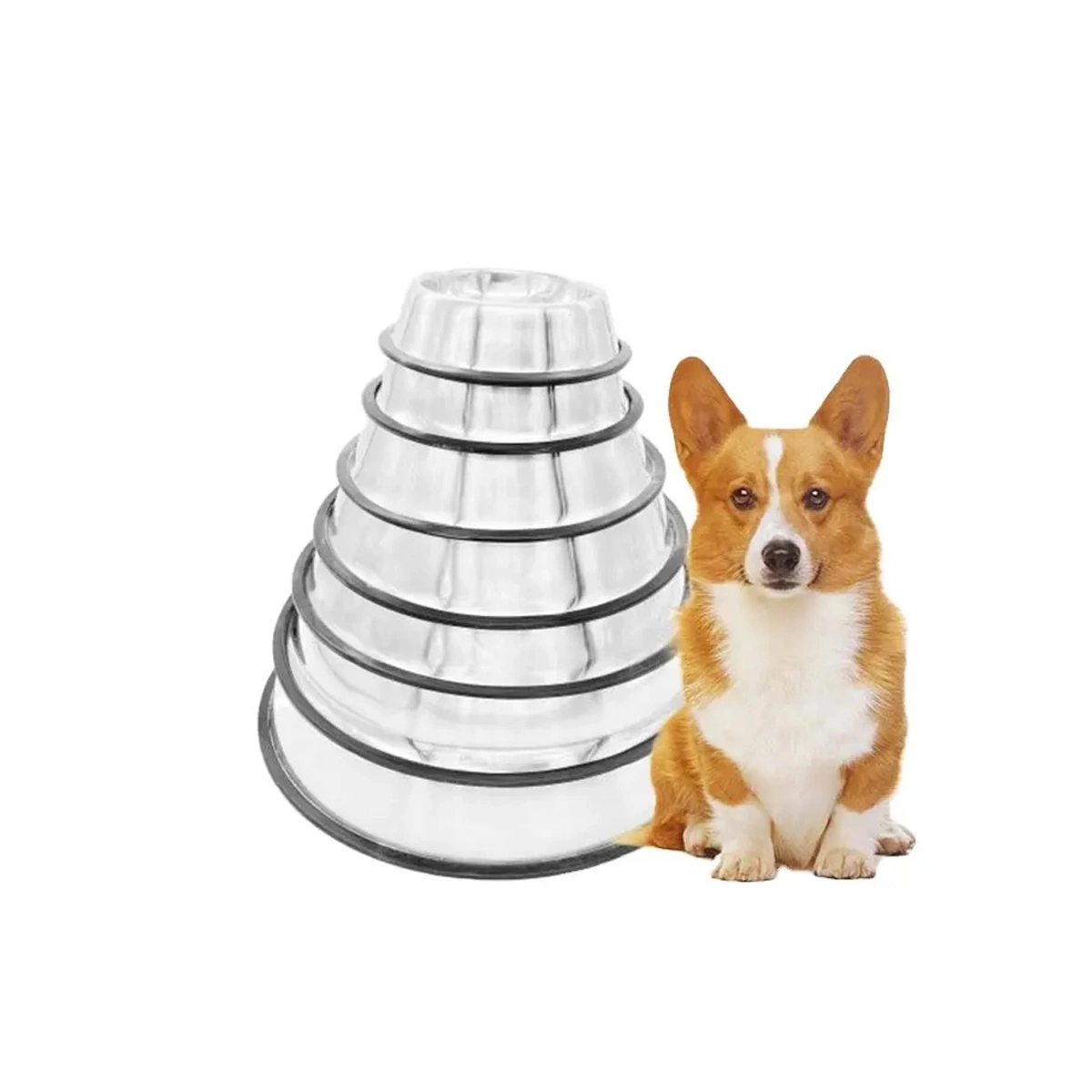 Wholesale Custom Print Non Slip Stainless Steel Pet Dog Bowls
