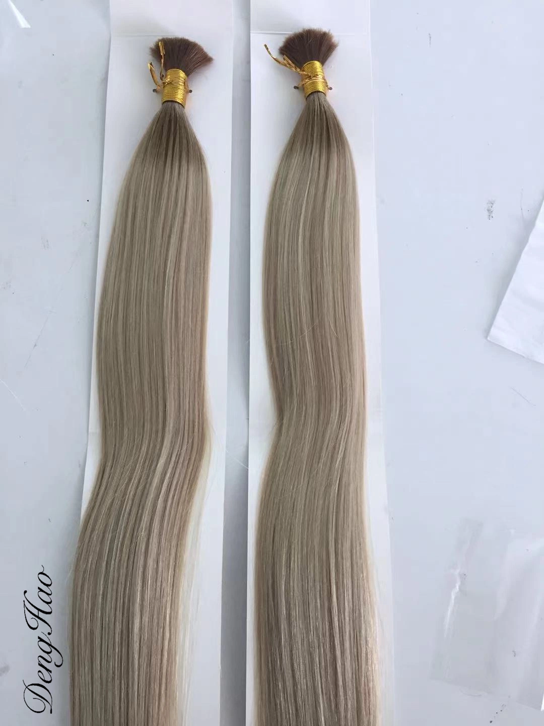 Faça duplo de alta qualidade elaborado 100% Remy virgem a granel de cabelo humano a extensão de cabelo