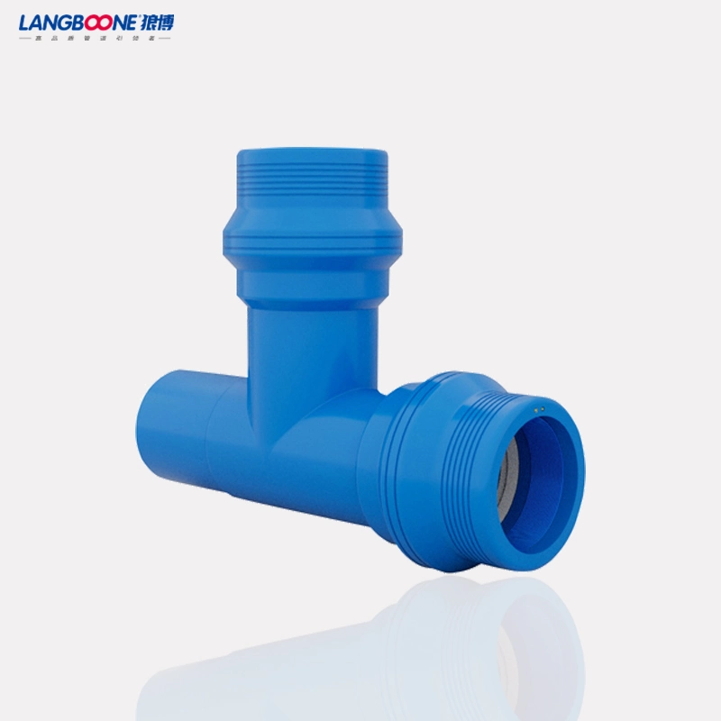 Plastic/PE/HDPE Electrofusion Socket Equal Tee Fitting Tapping Tee with Rubber Ring