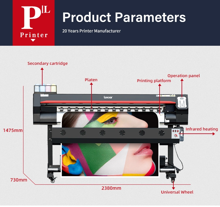 Locor Easyjet 1,6m/1,8m impresión de sublimación de impresoras de gran formato Eco Solvent Impresora de plotter