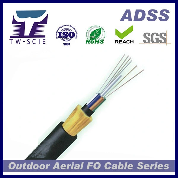 Factory Price All Dielectric 4-144 Core ADSS Self Support Aerial Fiber Optic Cable