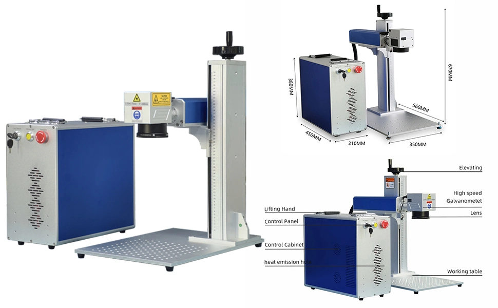 20W 30W 50W 100W Fiberlaser optique Machine de marquage pour le métal