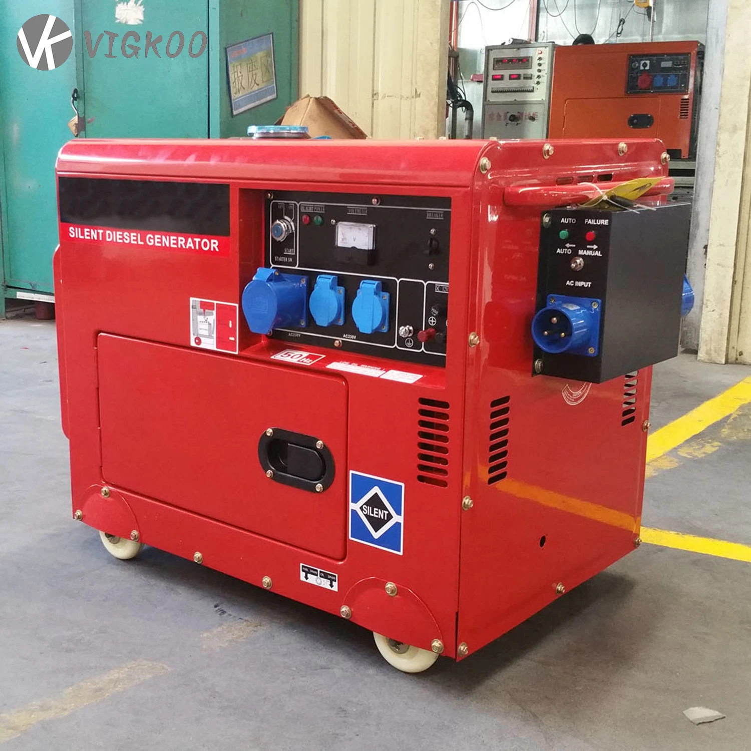 50Hz 5kw Vg-Dg6500s Portable Small Diesel Genset Silent Type with Wheel and Handle