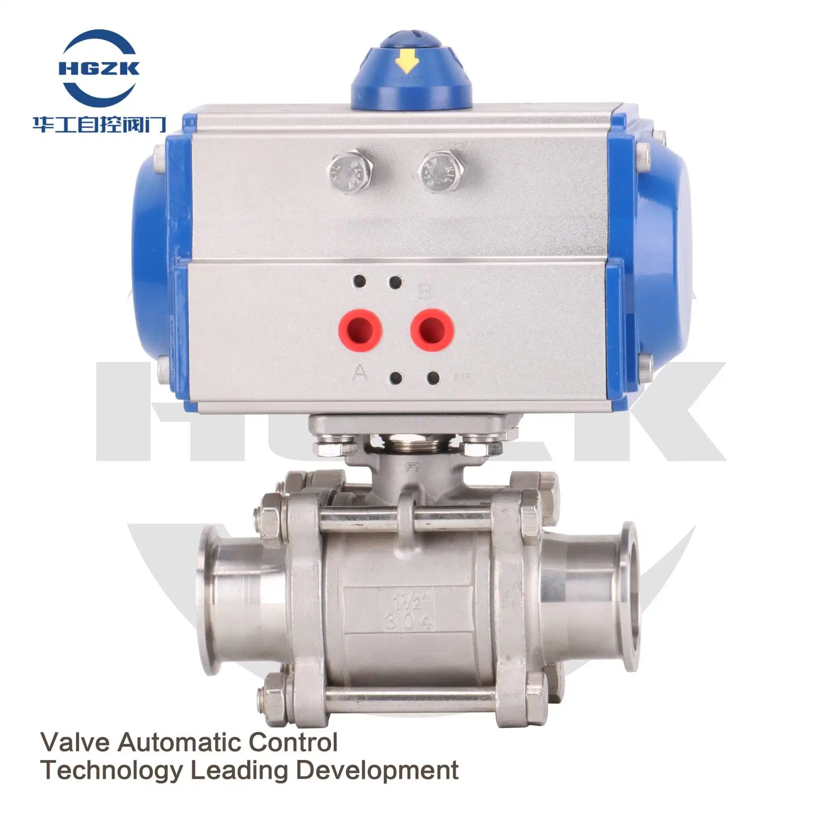 Food Grade Pneumatic Actuated 3 PC Valve